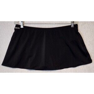 Speedo Womens Swim Skirt Bottoms 14 Solid Black with Briefs Stretch